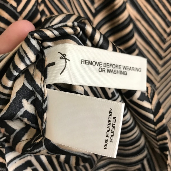 Ann Taylor black/tan sheer sleeve blouse - Picture 3 of 5